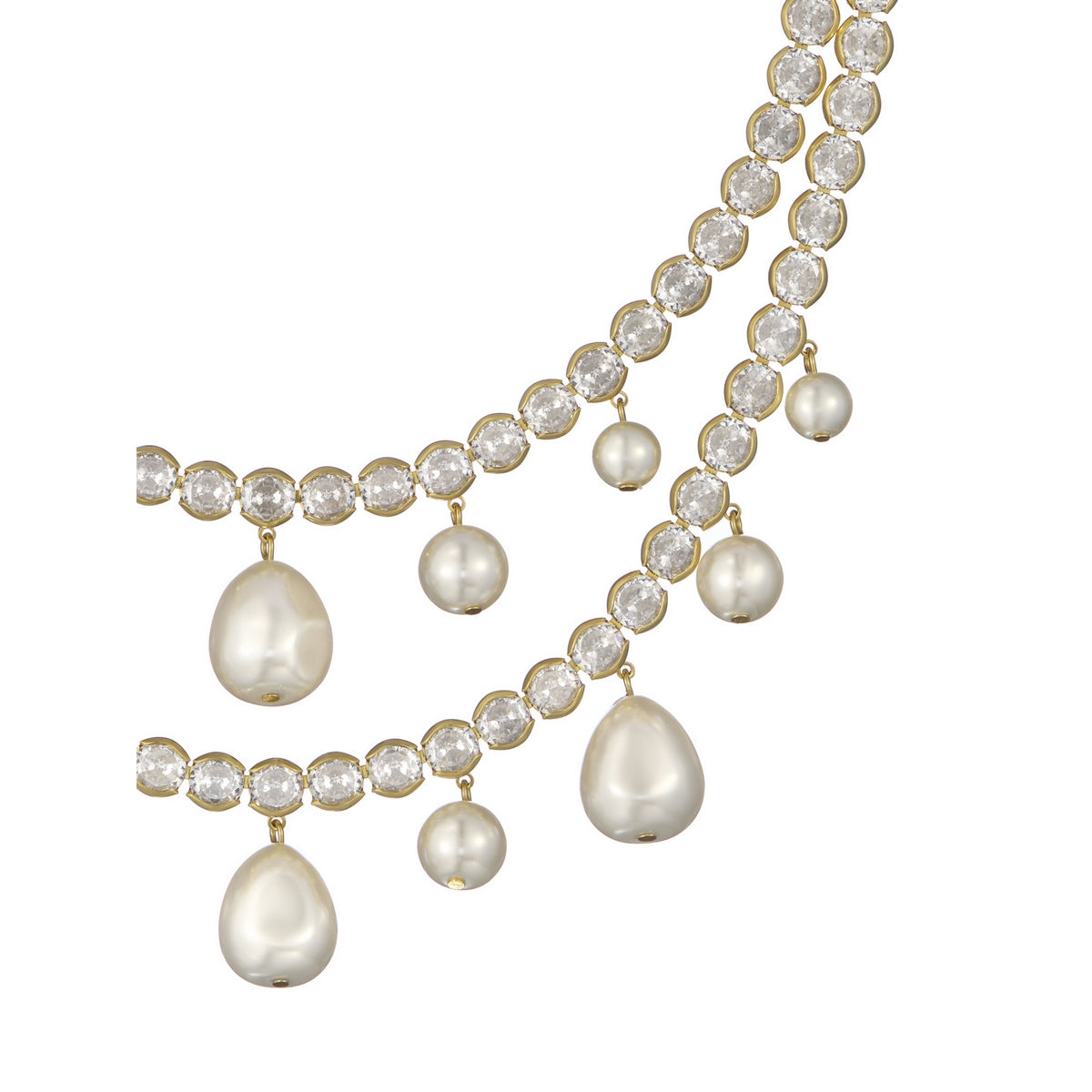 ted baker divinaa: pearl & crystal statement necklace gold tone, pearl, clear crystal