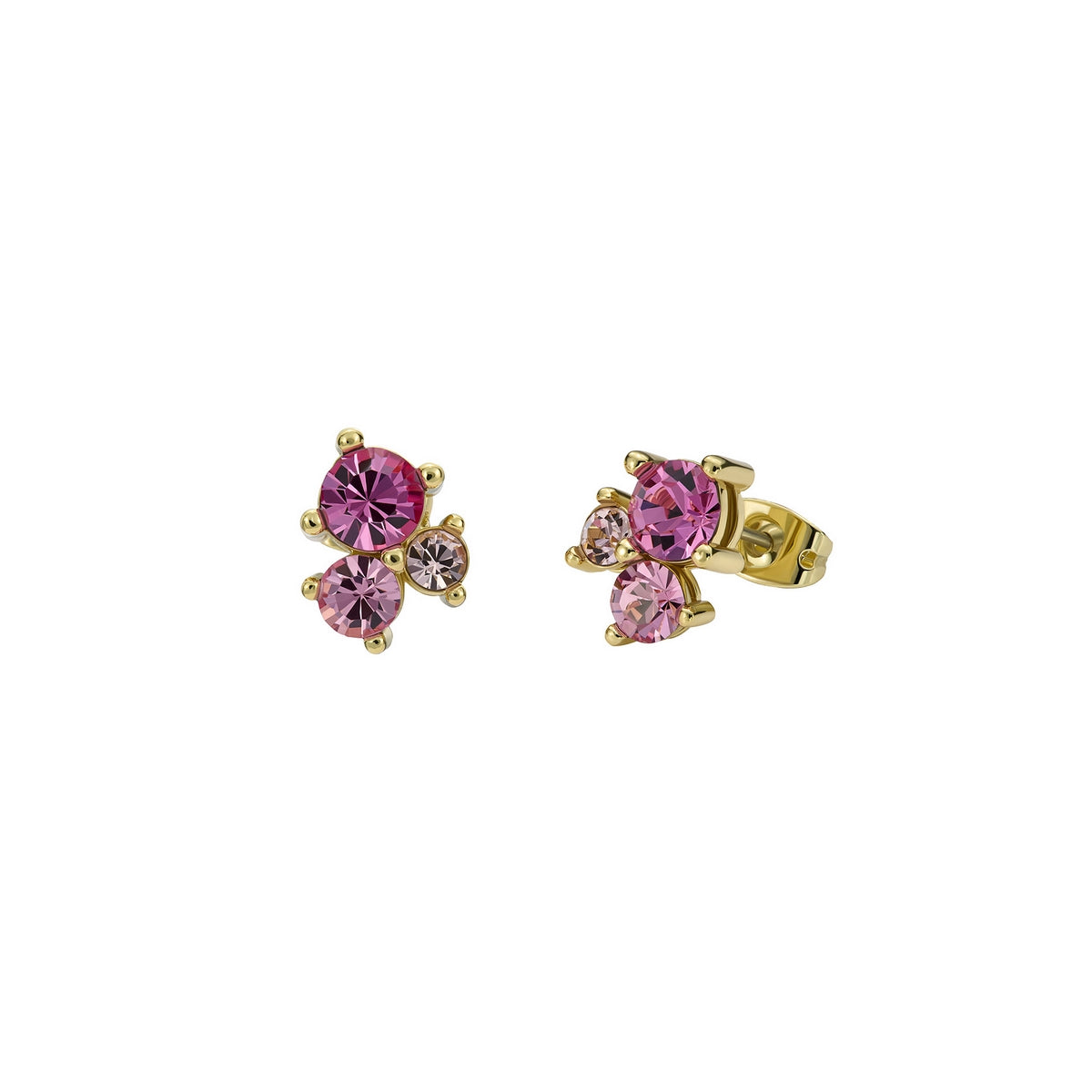 ted baker joyaa: jewel cluster stud earrings, gold tone, pink, clear crystal