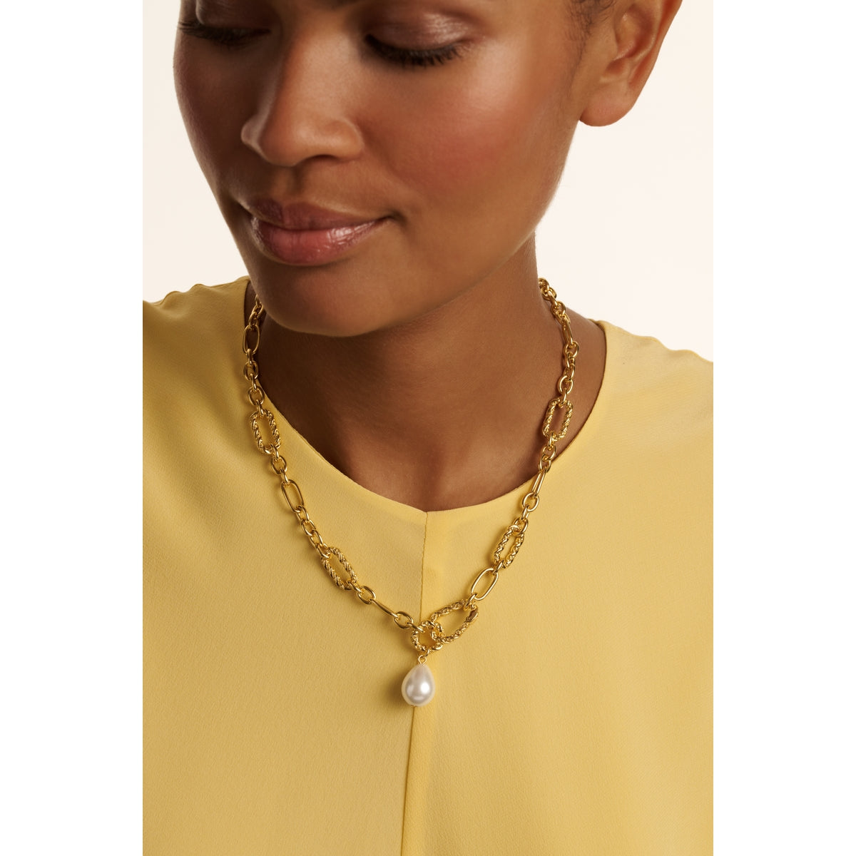 ted baker timora: twisted pearl pendant necklace gold tone