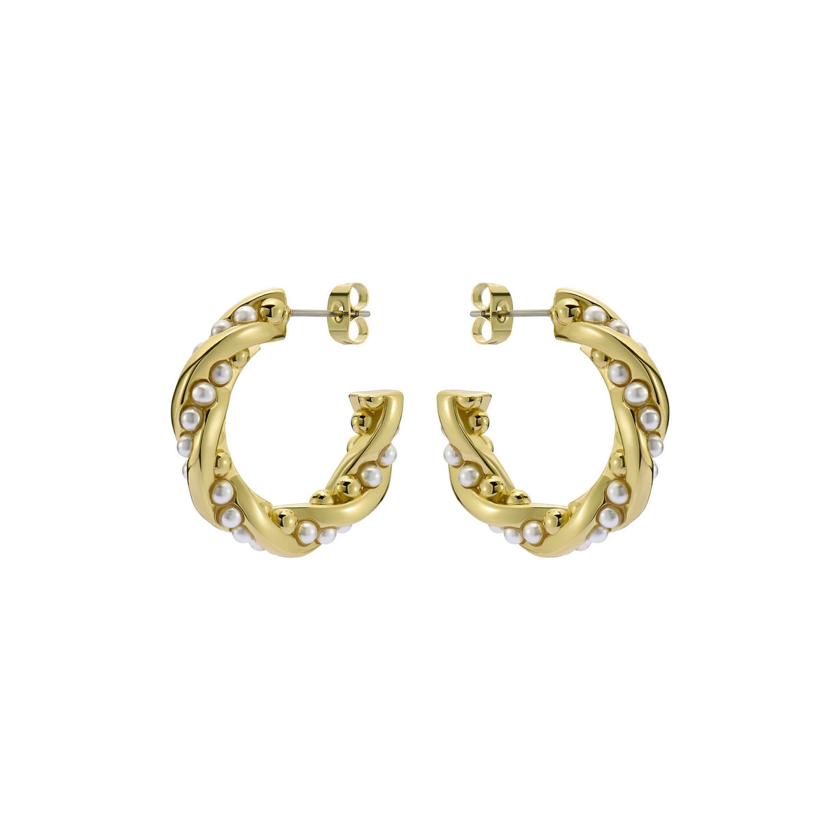 ted baker tiyaa: twisted pearl hoop earrings gold tone