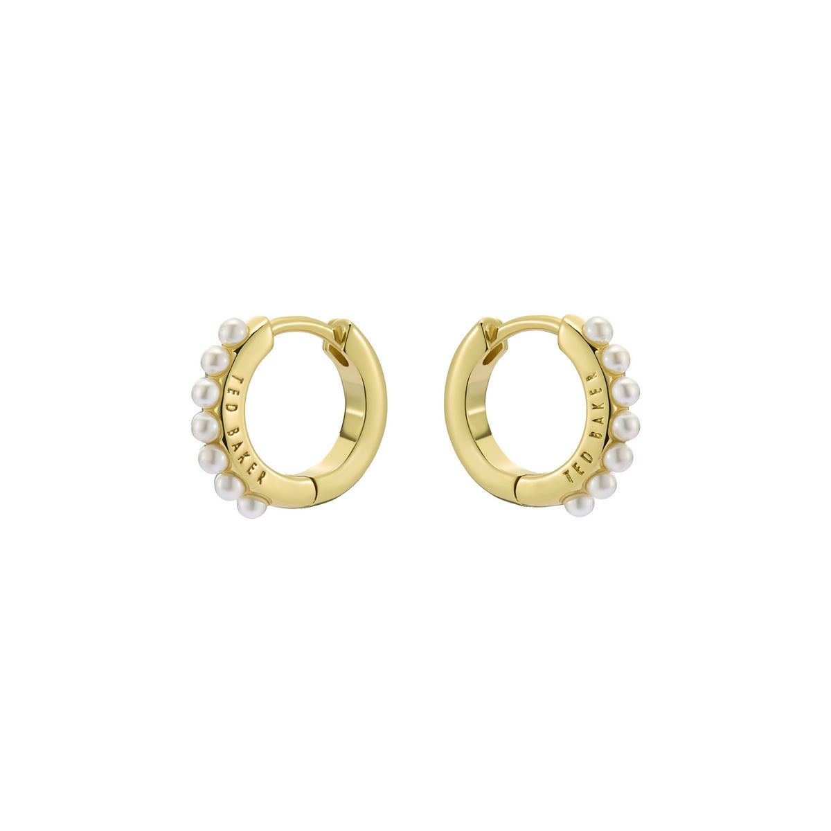 ted baker persia: pearl huggie earrings gold tone