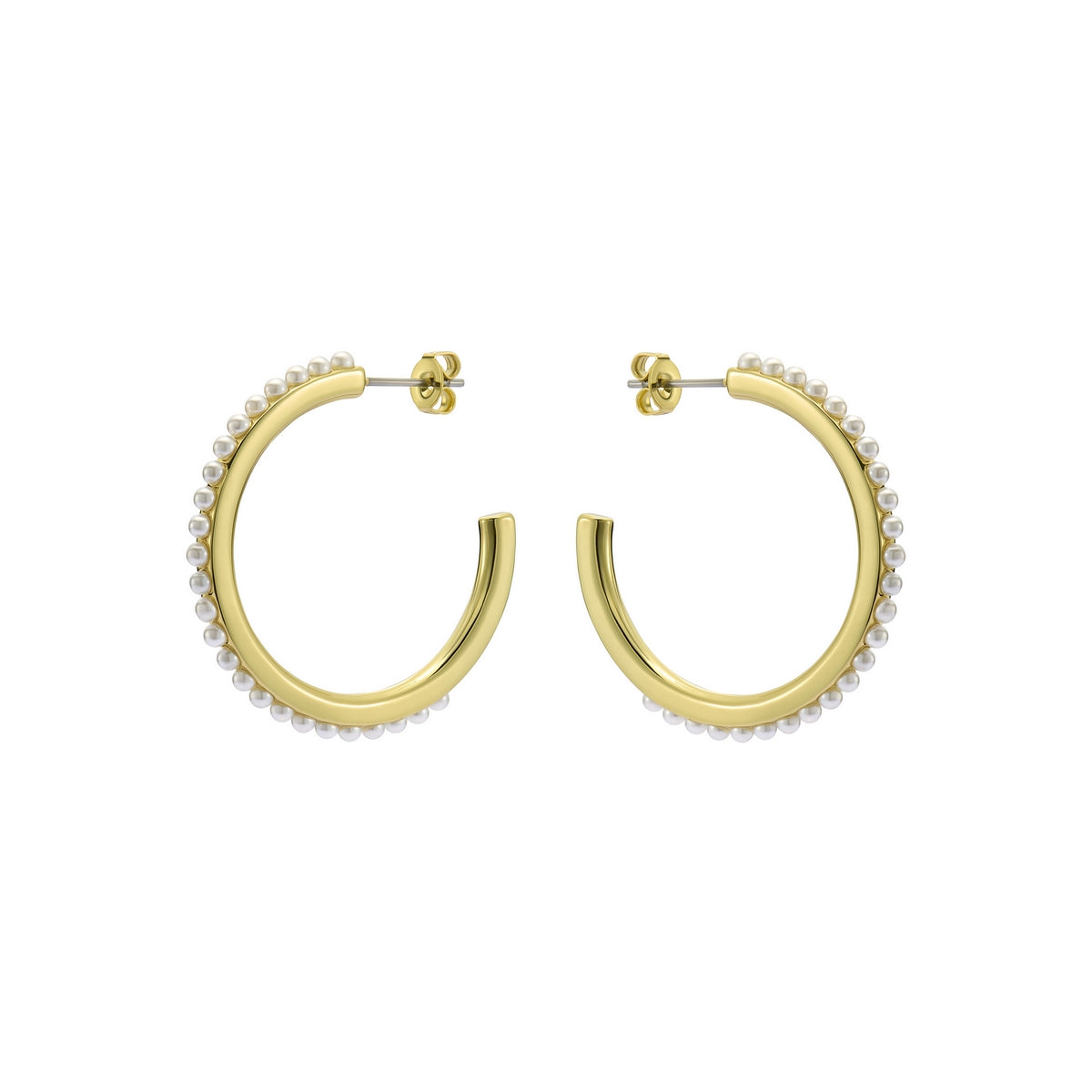 ted baker peraa: medium pearl hoop earrings gold tone
