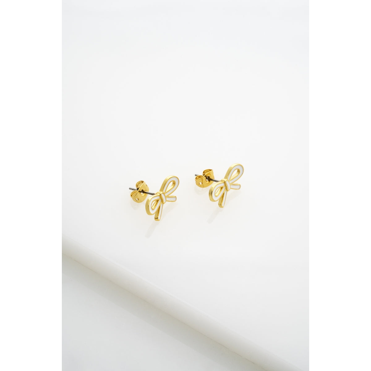 ted baker bowie: tie bow enamel stud earrings