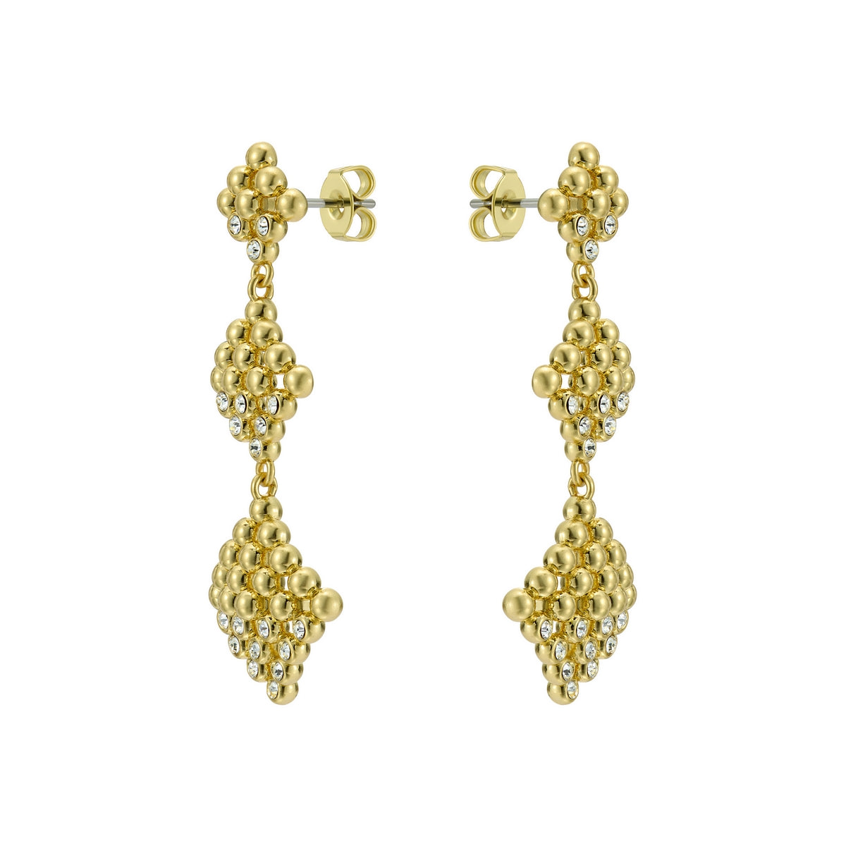 ted baker boa: crystal bobble diamond gold tone drop earrings