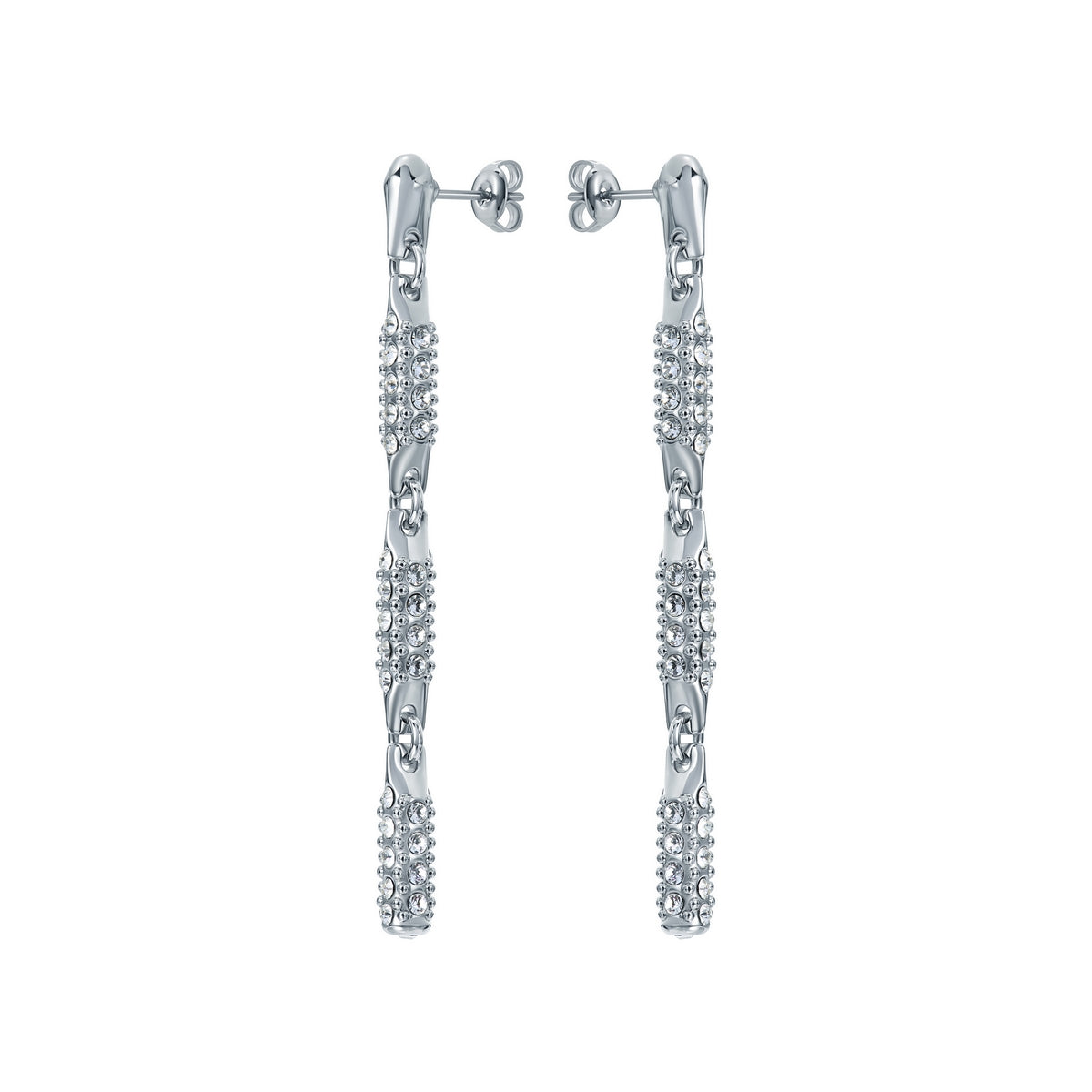 ted baker corinne: cosmic crystal drop earrings silver tone clear crystal