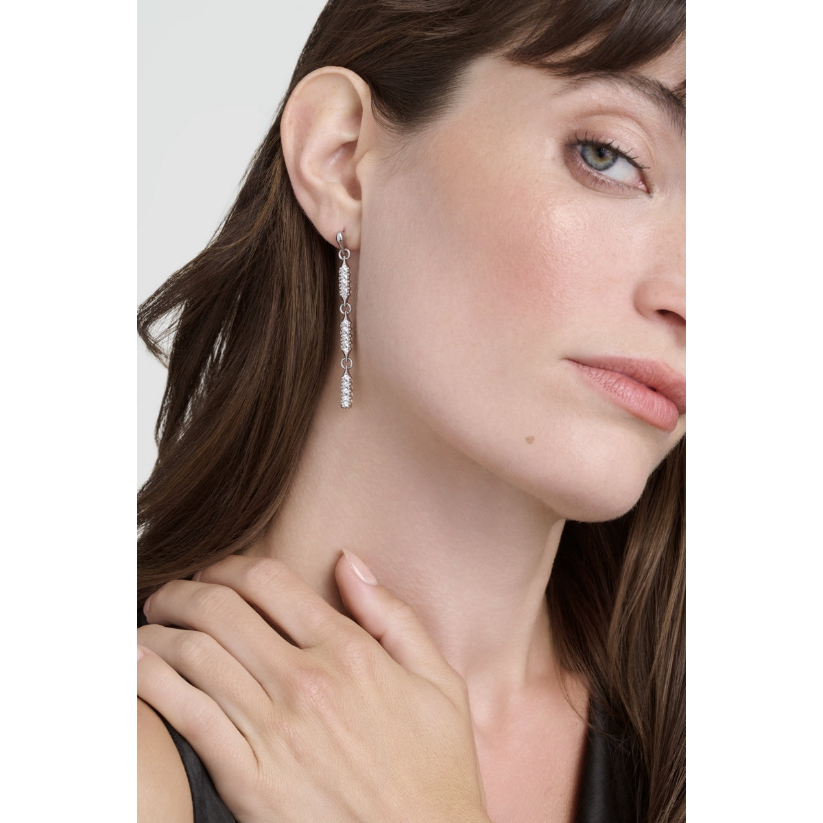 ted baker corinne: cosmic crystal drop earrings silver tone clear crystal