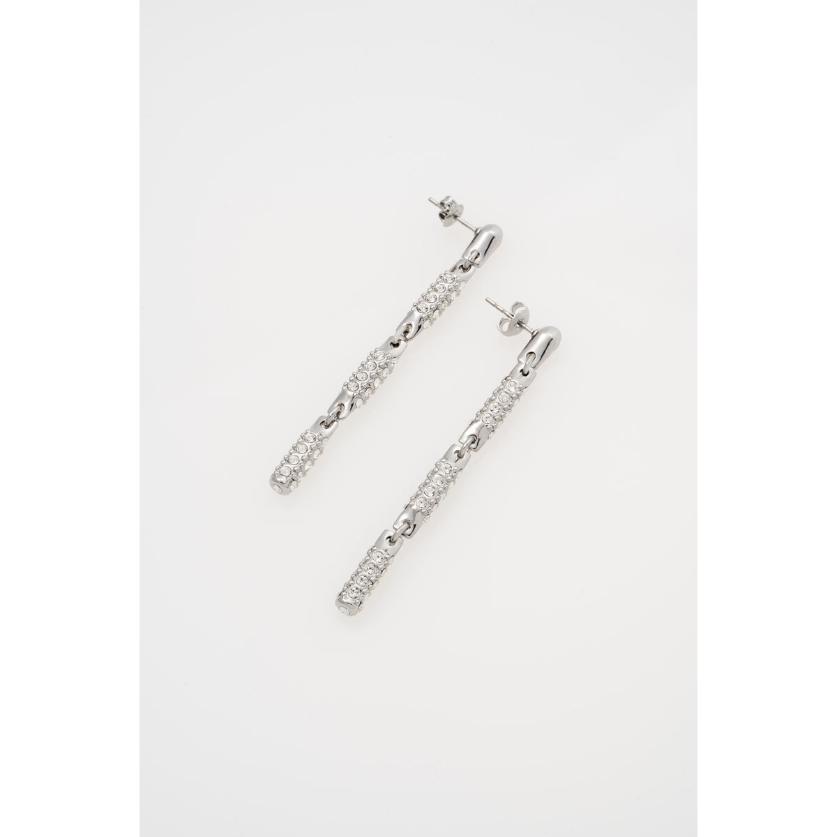 ted baker corinne: cosmic crystal drop earrings silver tone clear crystal