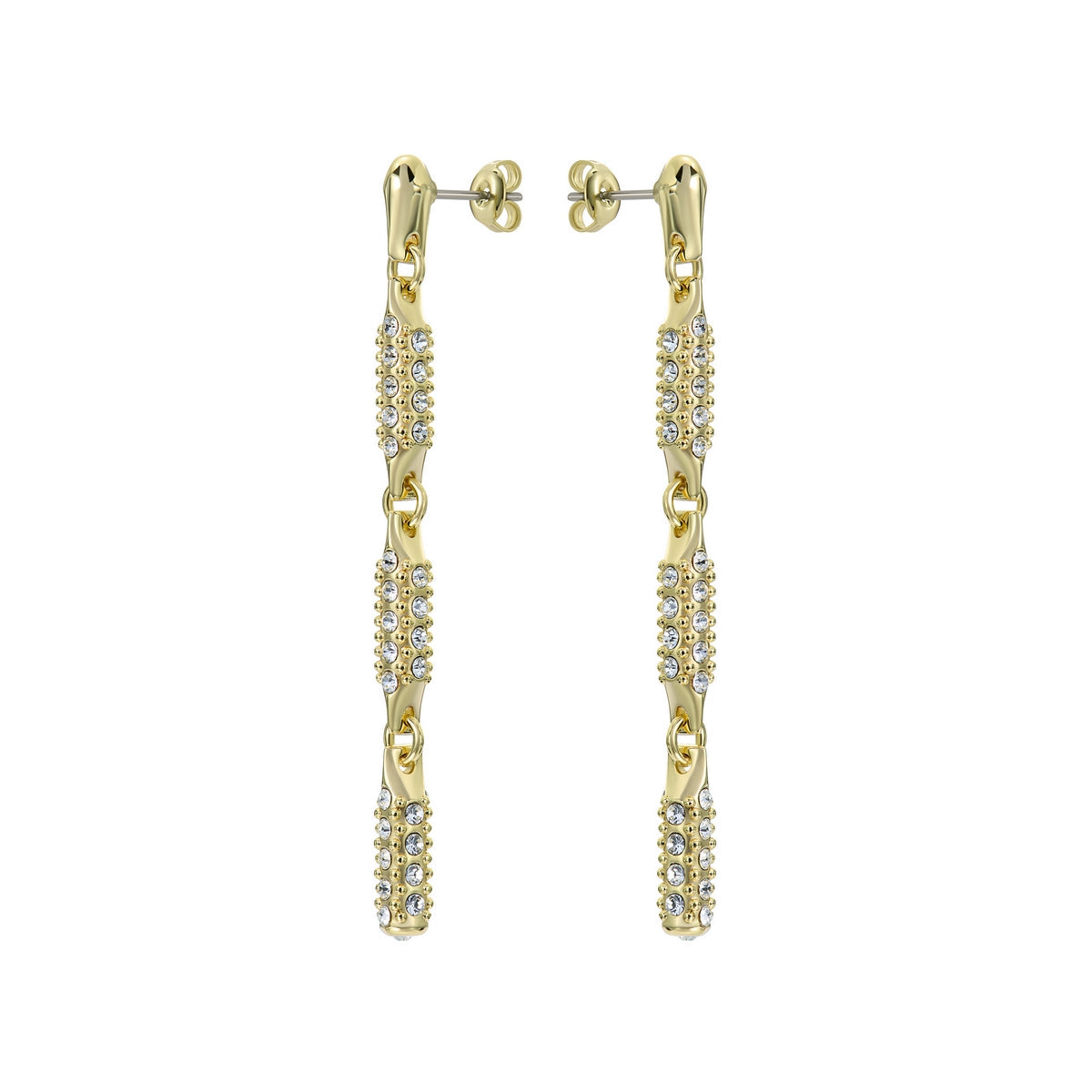 ted baker corinne: cosmic crystal drop earrings gold tone clear crystal