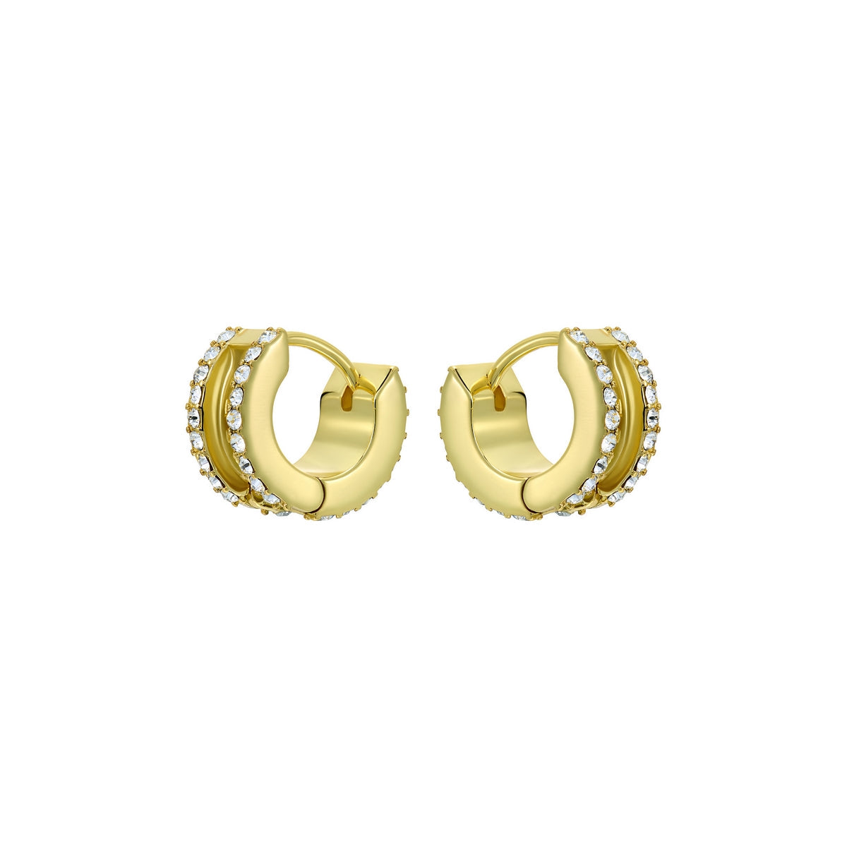 ted baker rosie: crystal roll huggie earrings gold tone clear crystal