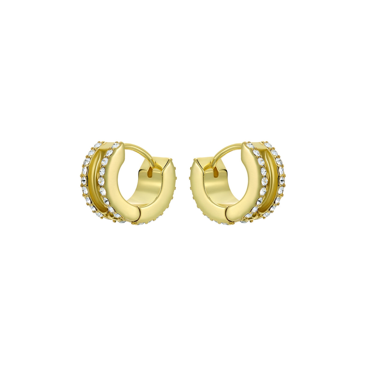 ted baker rosie: crystal roll huggie earrings gold tone clear crystal