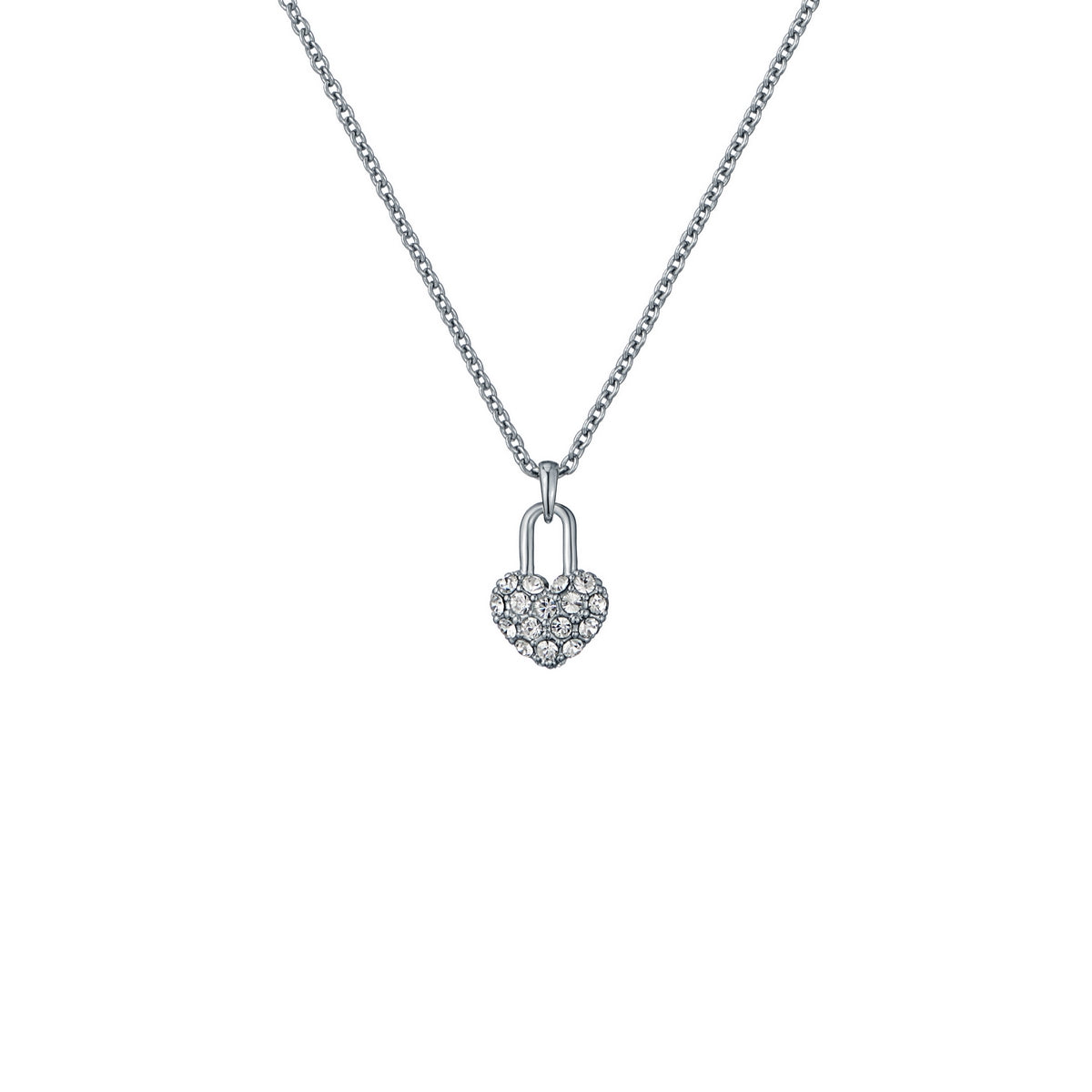 ted baker paige: pave crystal padlock pendant necklace silver tone clear crystal