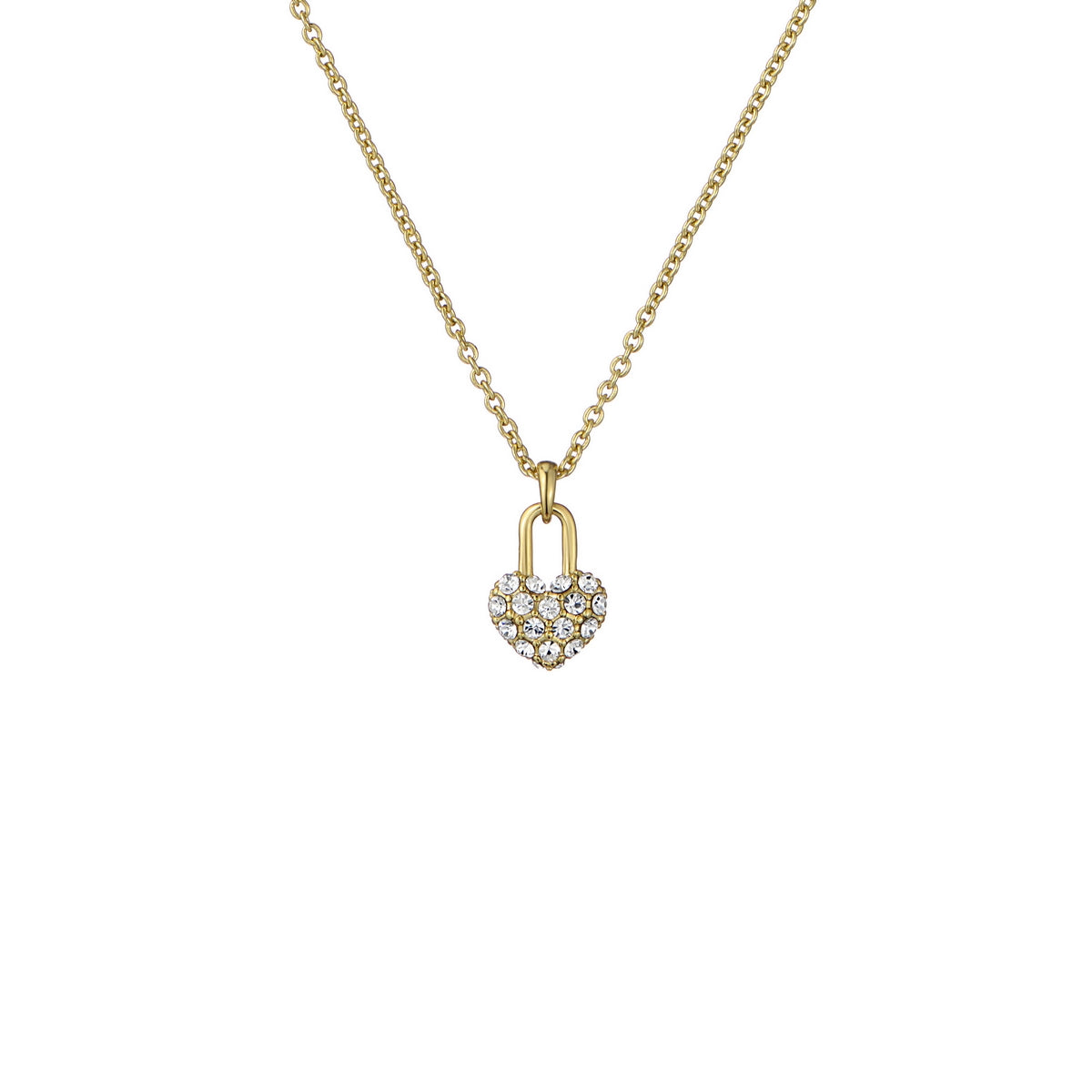 ted baker paige: pave crystal padlock pendant necklace gold tone clear crystal