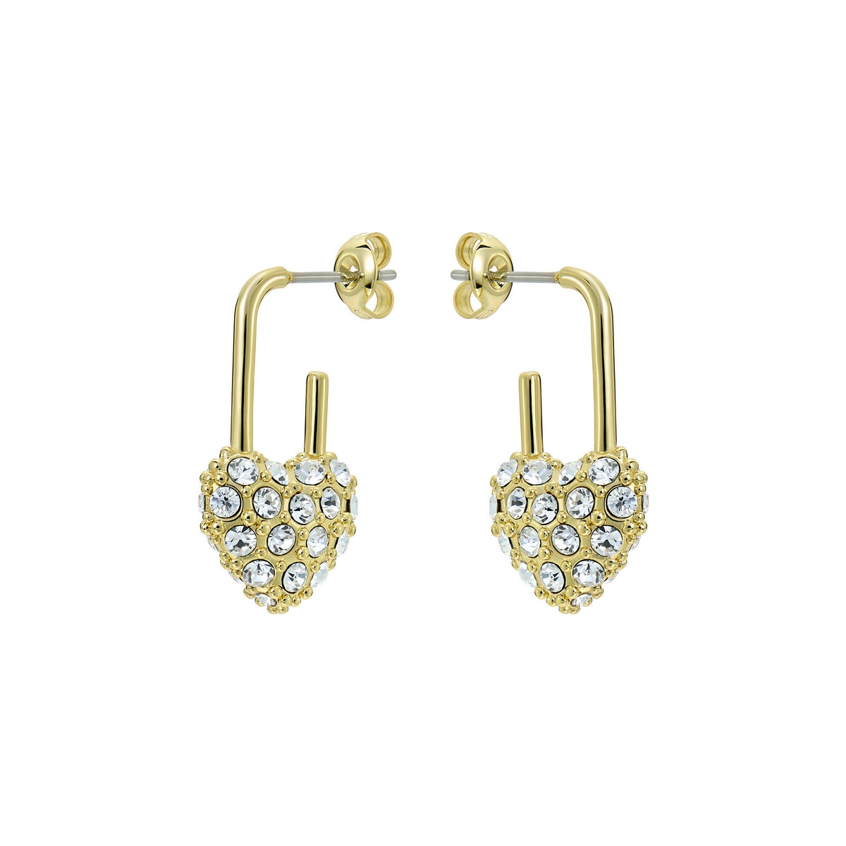 ted baker payton: pave crystal padlock drop earrings gold tone clear crystal