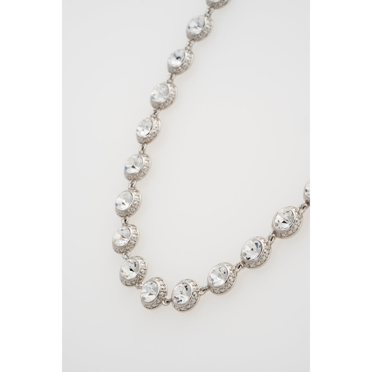 ted baker solanna: solitaire sparkle crystal chain necklace silver tone clear crystal