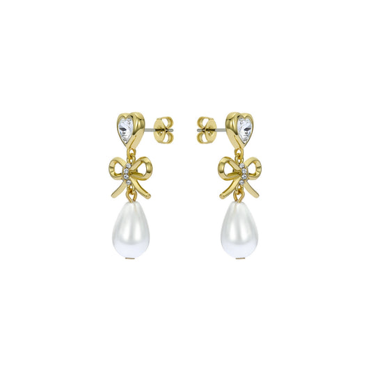 ted baker ivy: icon charm heart bow pearl drop earrings