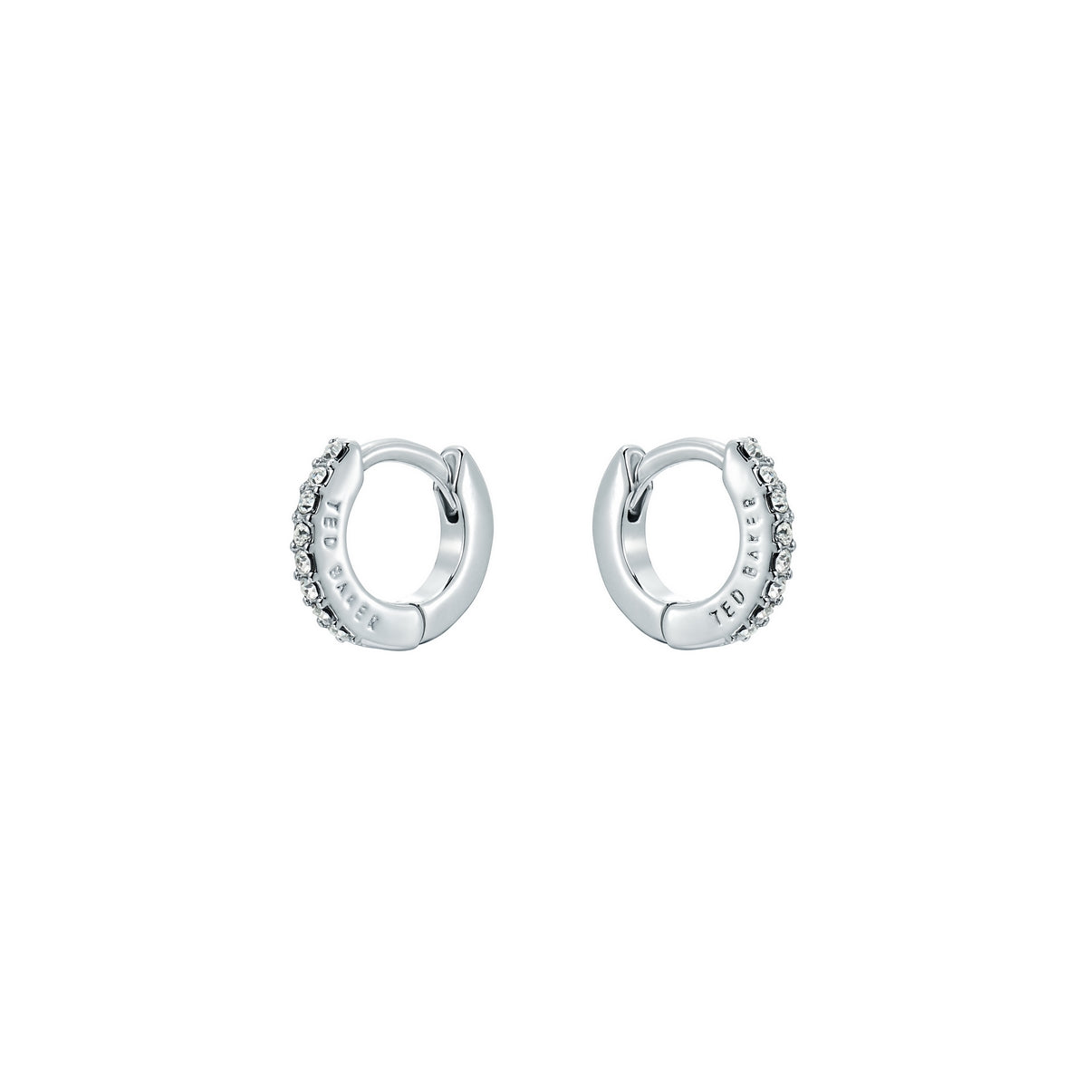 ted baker hettie: crystal hoop earrings (10mm)  silver tone clear crystal