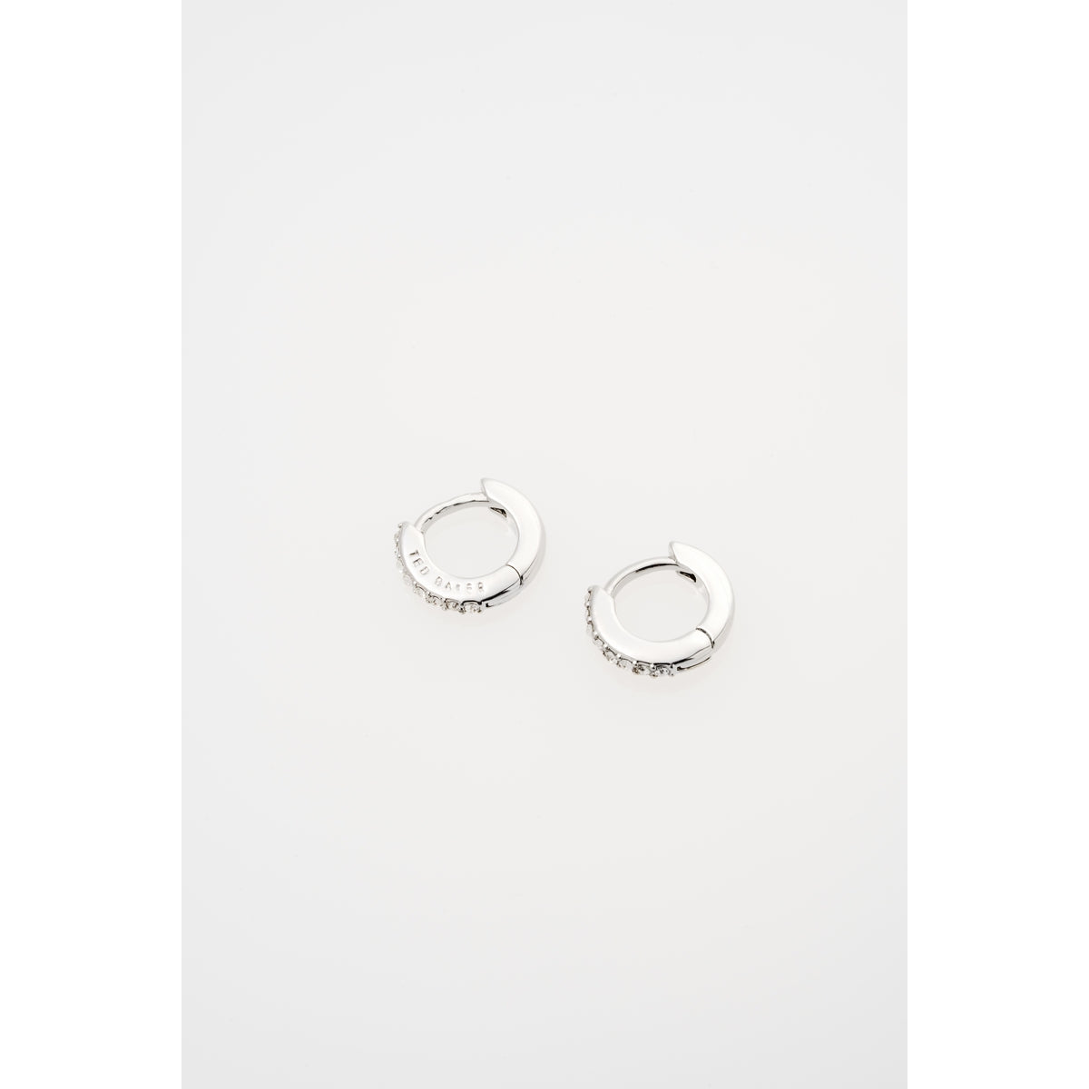 ted baker hettie: crystal hoop earrings (10mm)  silver tone clear crystal