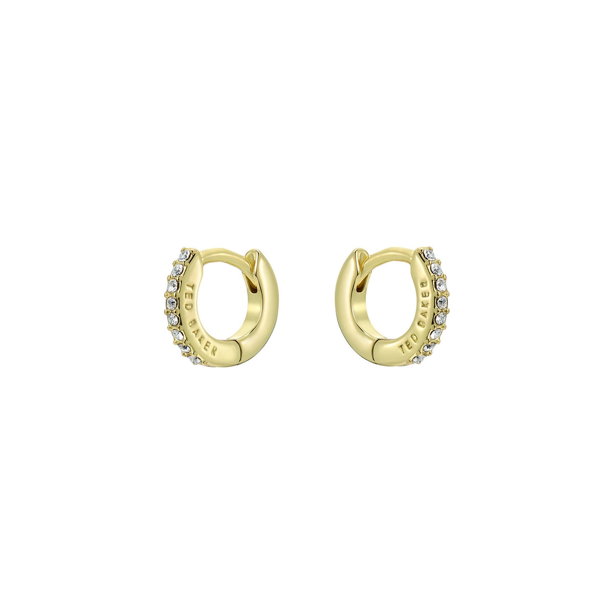 ted baker hettie: crystal hoop earrings (10mm)  gold tone clear crystal