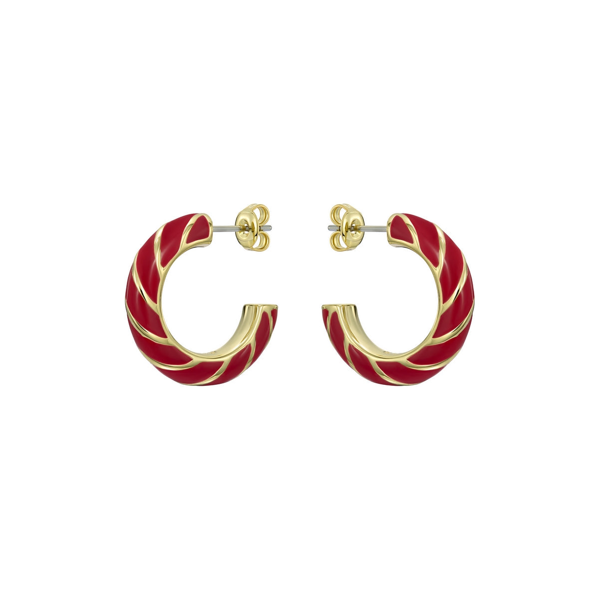 ted baker trinna: twist enamel gold tone hoop earrings