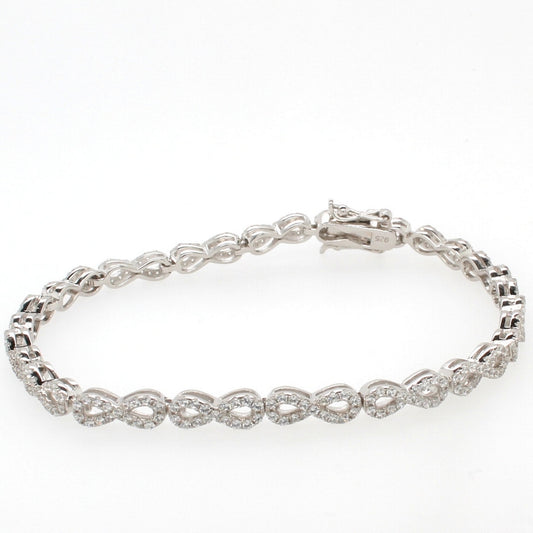 silver cz infinity bracelet
